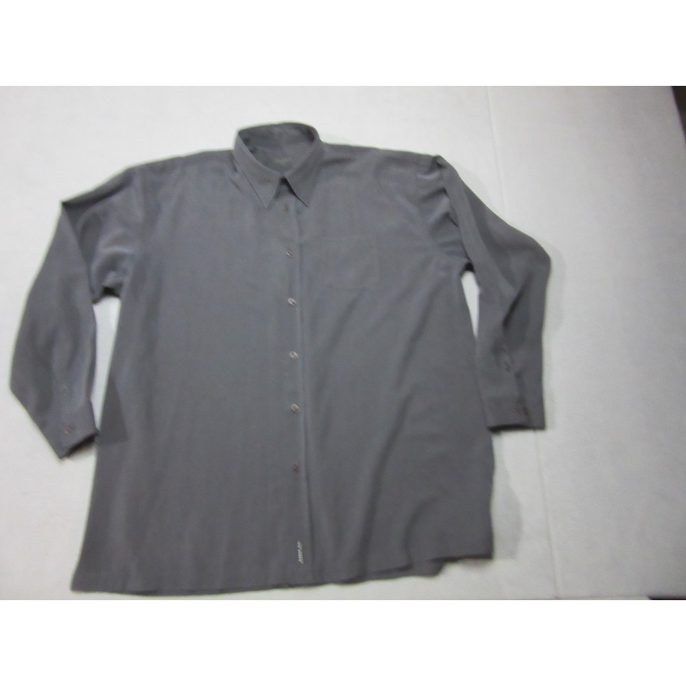 Ted Baker Shirt Mens 2XL 5 Gray London Rayon Blend Luxury Designer Button Up